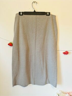Zara Light Gray High Waist Midi Straight Skirt L
